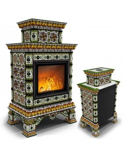 Кострома пристенный двухъярусный Август. Изразцовая печь камин-foto2