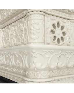 Кострома пристенный Ваниль. Изразцовый камин-печь на дровах-foto3