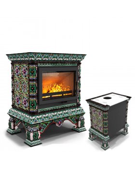Кострома пристенный Апрель. Изразцовый камин-печь на дровах