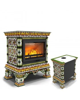 Кострома пристенный Август. Изразцовый камин-печь на дровах