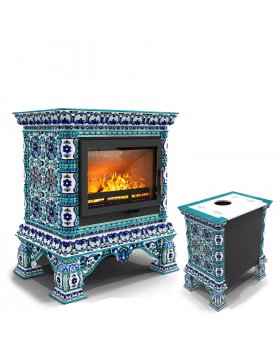 Кострома пристенный Февраль. Изразцовый камин-печь на дровах