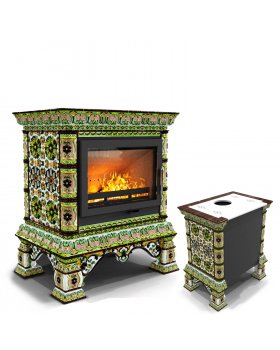 Кострома пристенный Июль. Изразцовый камин-печь на дровах