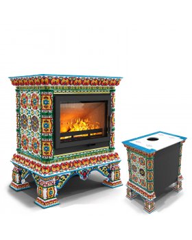Кострома пристенный Май. Изразцовый камин-печь на дровах