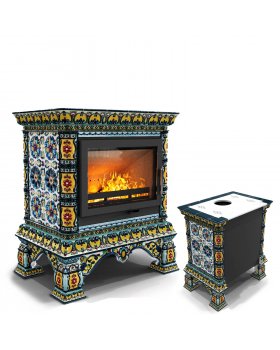 Кострома пристенный Март. Изразцовый камин-печь на дровах