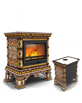 Кострома пристенный Октябрь. Изразцовый камин-печь на дровах