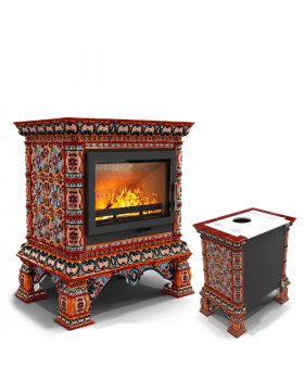 Кострома пристенный Сентябрь. Изразцовый камин-печь на дровах