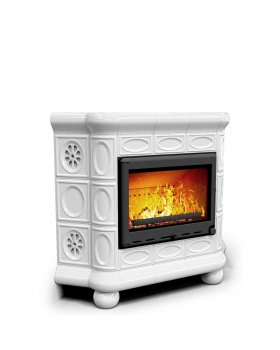 Медальон угловой Белый. Печь для дачи