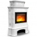 Прованс с дровником угловой двухъярусный Белый. Камин для дачи дровяной длительного горения .