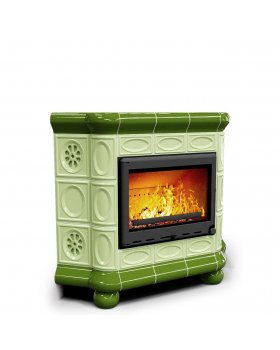 Печь для дачи на дровах Медальон угловой Олива