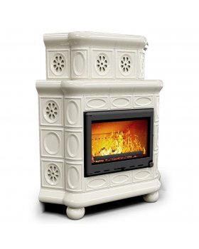 Печь для дачного домика Медальон угловой двухъярусный Ваниль