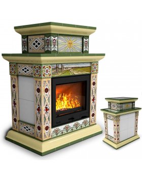 Печь керамическая дровяная Билибин центральный двухъярусный Осень