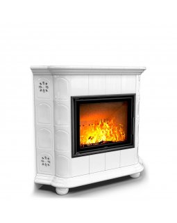 Прованс угловой Белый. Печь-камин с изразцами для загородного дома.-foto3