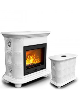 Прованс центральный Белый. Камин на дровах в дом