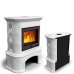 Прованс с дровником пристенный Белый. Печь для дома на дровах длительного горения