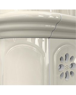 Прованс с дровником пристенный двухъярусный Ваниль. Камин со стеклом на дровах-foto2