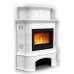 Прованс с дровником угловой двухъярусный Белый. Камин для дачи дровяной длительного горения .