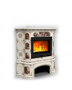 Прованс с дровником угловой Звери. Камин для отопления дома