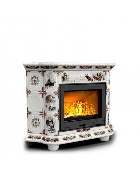 Прованс угловой Зима в лесу. Камин для отопления дома