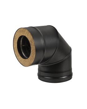 Сэндвич-колено BLACK (AISI 430/0,8мм) 90° 3 секции d150х250мм Сэндвич-колено BLACK (AISI 430/0,8мм) 90° 3 секции d150х250мм