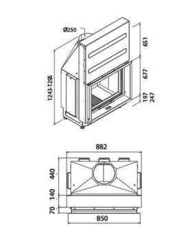 Каминная топка LL CALOR LL-2060, Топка с подъемным механизмом ширина фасада 85 см-foto3