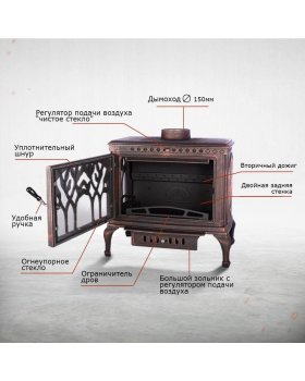 Чугунная печь Forest Bronze-foto3