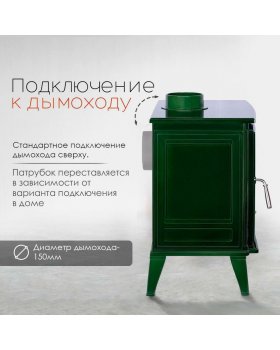 Чугунная печь Norway Green-foto4