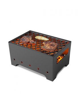 Мангал Везувий "Турист" №1 с решеткой чугунной "СТЕЙК"