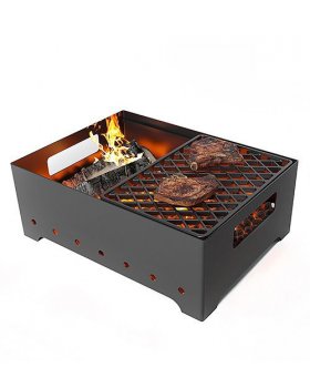 Мангал Везувий "Турист" №2 с решеткой чугунной "СТЕЙК"