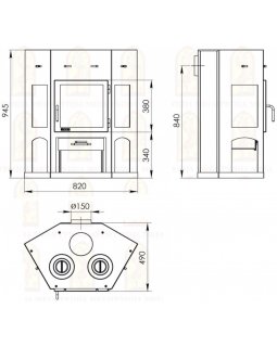 Печь-Камин Енисей с плитой-foto6