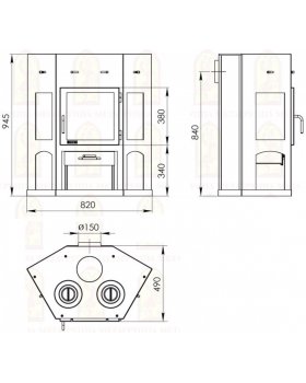 Печь-Камин Енисей с плитой-foto6