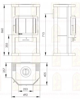 Печь-Камин Ока с плитой-foto3