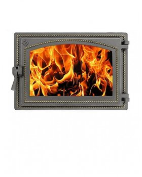 Дверка Везувий каминная 230  (Бронза) (407х273)