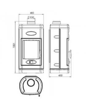 Печь AURORA эмалированная, серая (Plamen)-foto2
