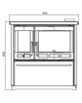 Плита PLAMEN 850 GLAS белая, труба справа (Plamen)-foto2