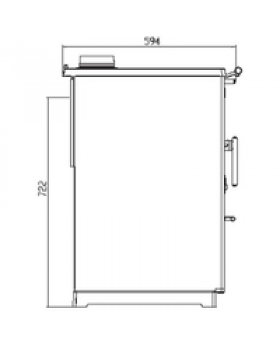 Плита PLAMEN 850 GLAS белая, труба справа (Plamen)-foto3