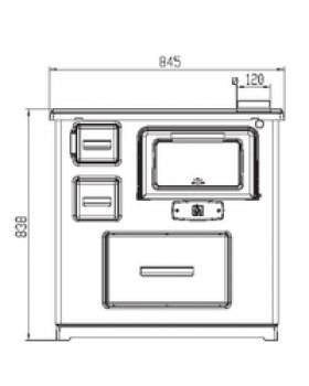 Плита SLAVONAC белая, труба слева (Plamen)-foto2