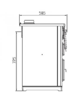 Плита SLAVONAC коричневая, труба слева (Plamen)-foto3