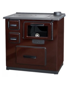 Плита SLAVONAC коричневая, труба справа (Plamen)