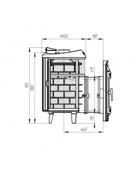 Печь банная «Атмосфера L» комбинированной облицовкой «Пироксенит» наборный-foto6
