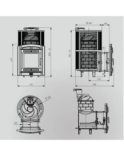 Печь банная «Атмосфера L» сетка нержавейка с газовой горелкой-foto3
