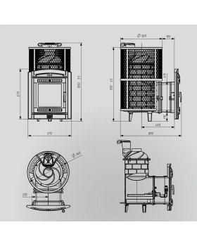 Печь банная «Атмосфера L» сетка нержавейка с газовой горелкой-foto3