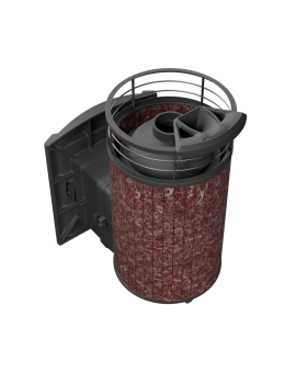 Печь банная «Атмосфера L» в ламелях «Россо Леванто» NEW-foto2