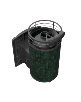 Печь банная «Атмосфера L» в ламелях «Верде Гватемала» NEW-foto2