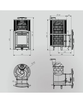 Печь банная «Атмосфера XL» сетка из нержавеющей стали с газовой горелкой-foto7