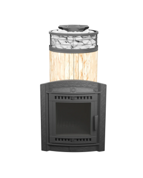 Печь банная «Атмосфера XL» в ламелях «Окаменевшее дерево» NEW