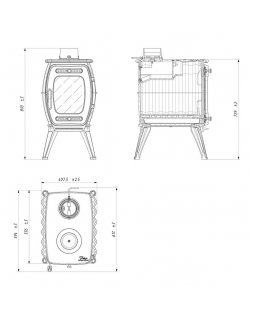 Интерьерная печь-камин "Бахта II"- серый-foto4