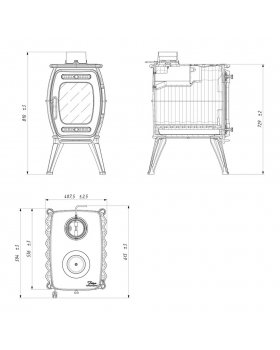 Интерьерная печь-камин "Бахта II"- чёрный-foto4
