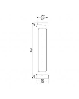 Чугунный дымоход 130/740-foto2