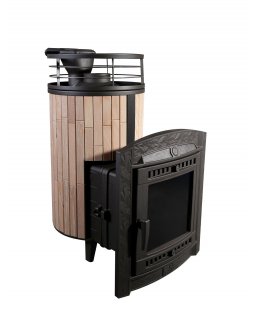 Печь банная «Атмосфера L» Окаменевшее дерево ЛАМЕЛЬ+СЕТКА-foto2