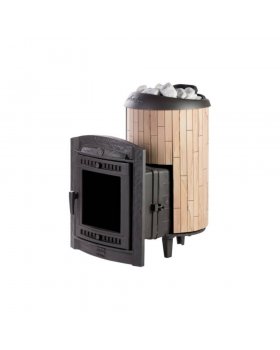 Печь банная «Атмосфера L» в ламелях «Окаменевшее дерево»-foto2